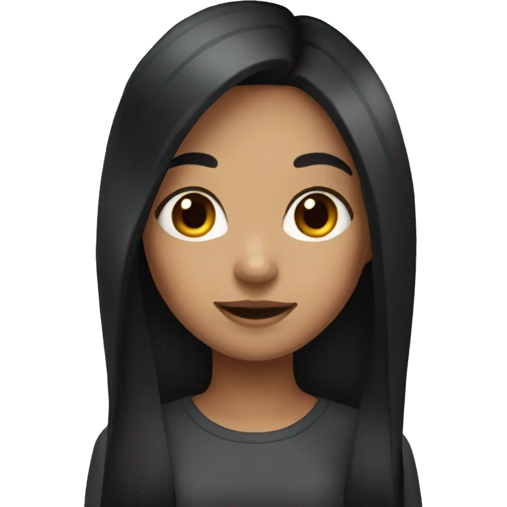 girl with black long hair emoji