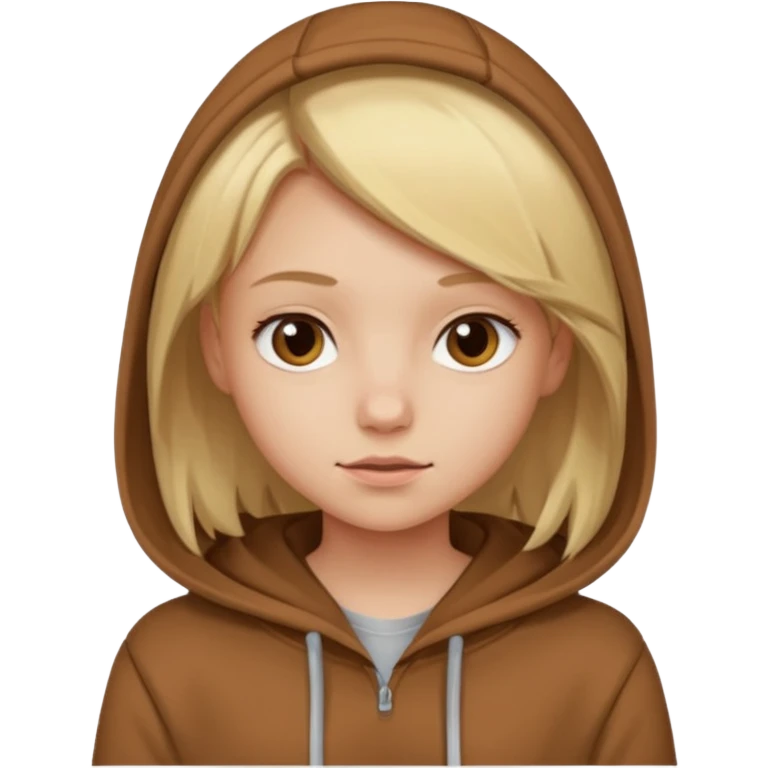 blondegirl with brown hoodie emoji