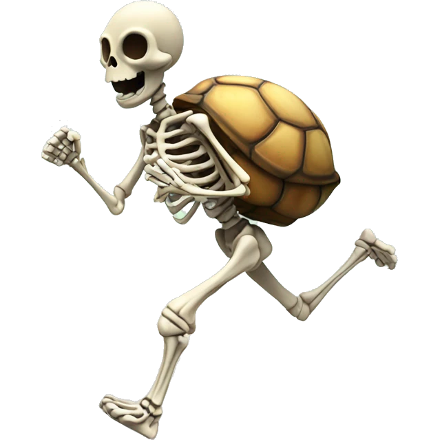A skeleton turtle going for a jog emoji