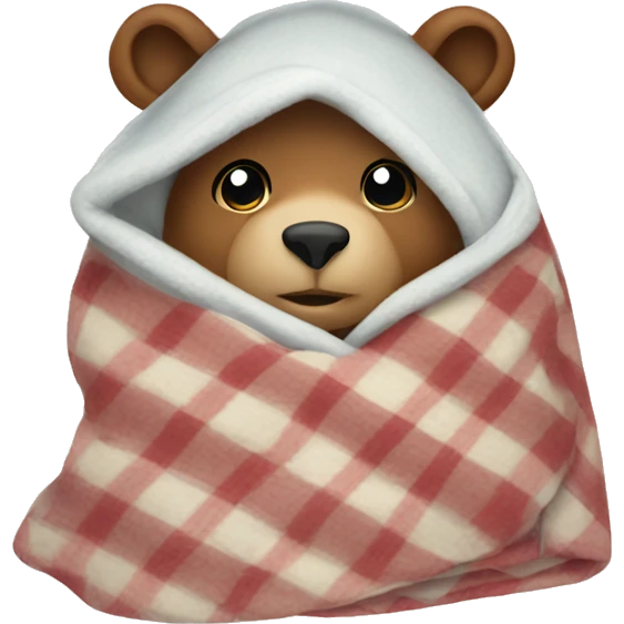 bear cozy in blanket emoji
