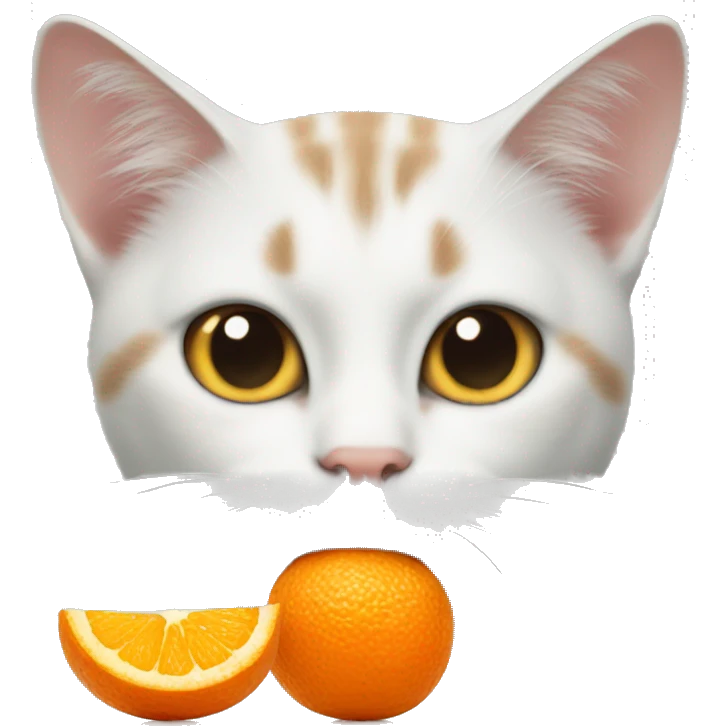 cat eating tangerine  emoji