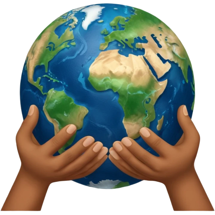 hands holding the earth emoji