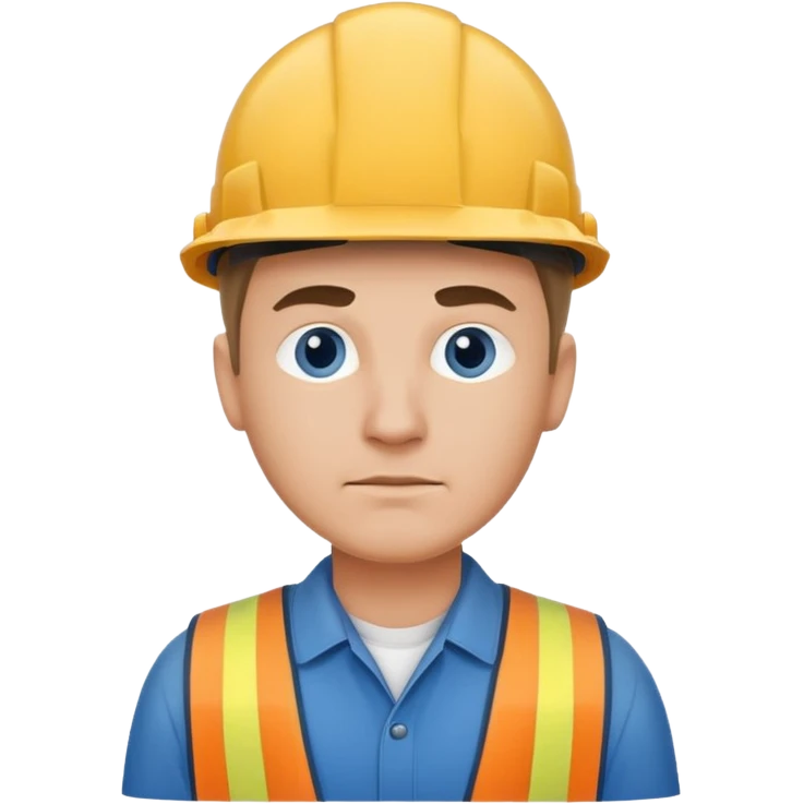 Blue collar worker searching for something emoji