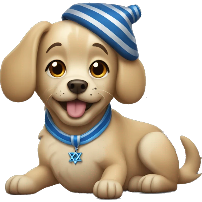 Dog with menorah emoji