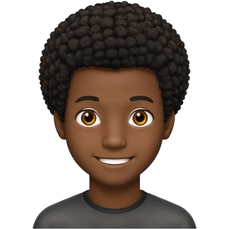 Black darkskin seventeen man  with little afro haircut emoji