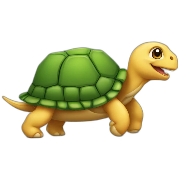 Cheval sur une tortue sur une souris emoji