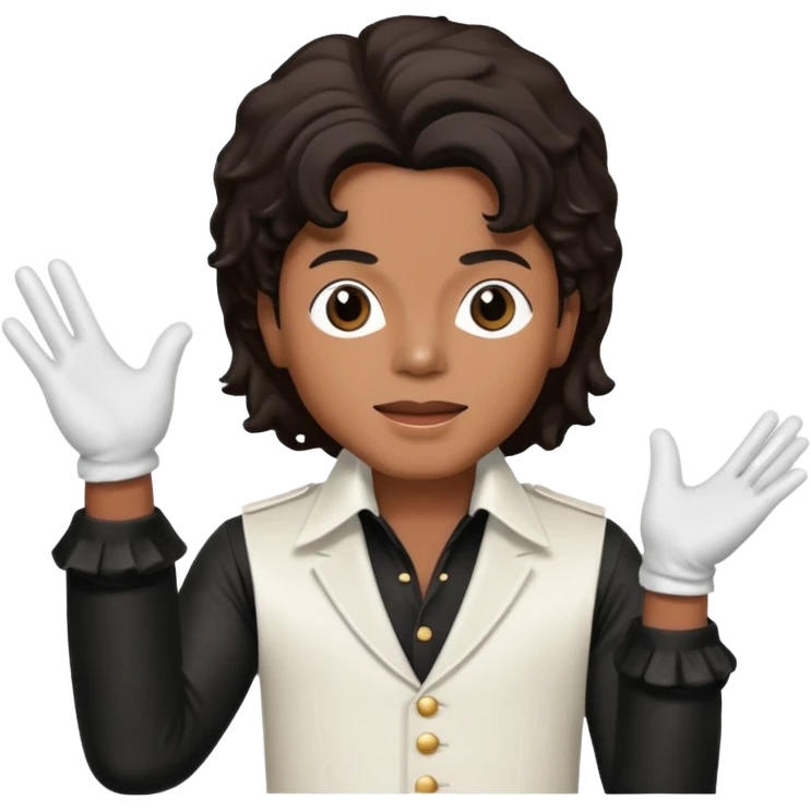 michael jackson is singing with mirco and white glove emoji