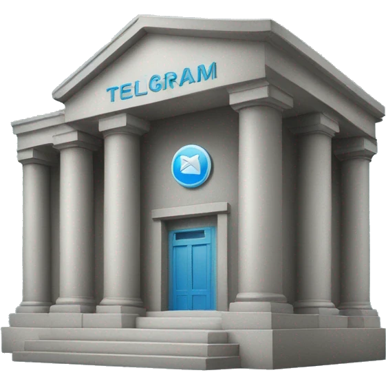 bank with telegram blue icon on it emoji
