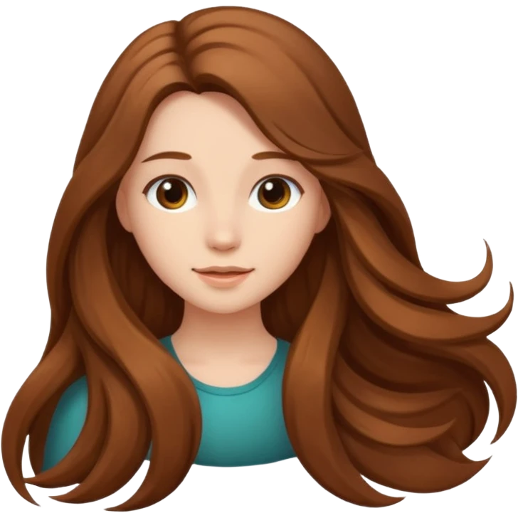 Fammi un avatar che raffiguri me una ragazza con capelli sciolti marroncini emoji