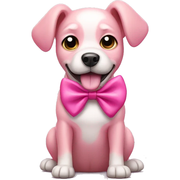 Pink dog with a bow emoji