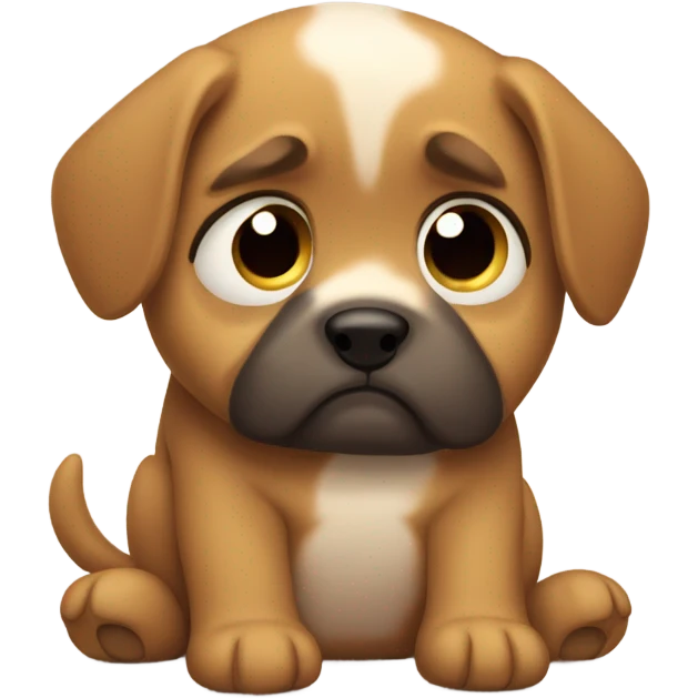 Sad and very worried puppy emoji
