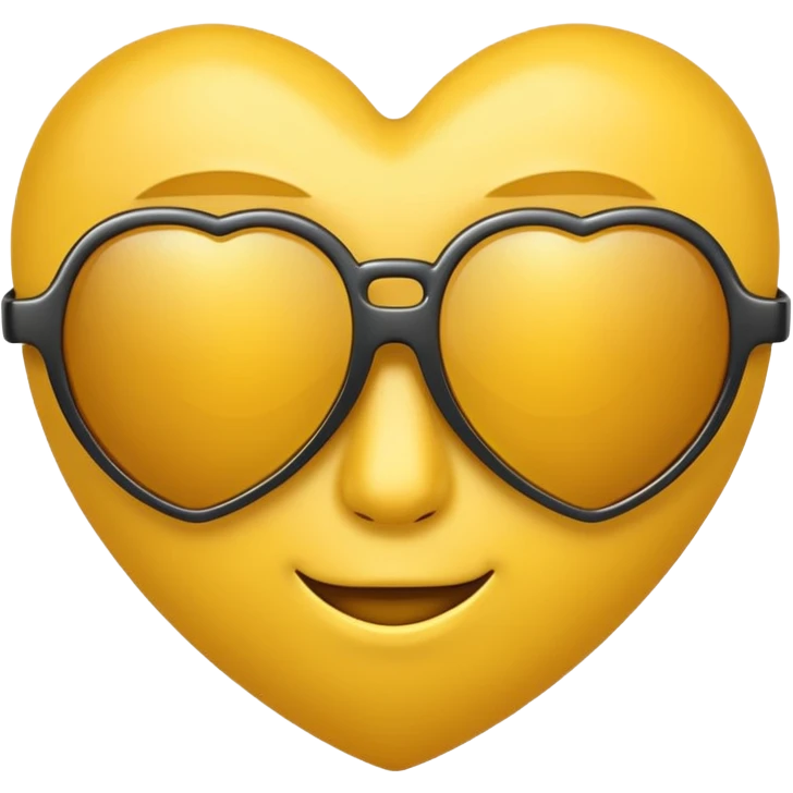 make a yellow heart with sunglasses  emoji