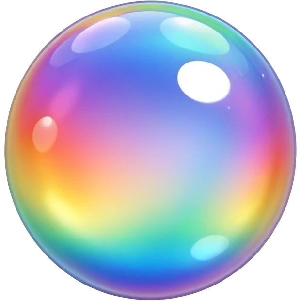 Big rainbow, black, colorful bubble emoji