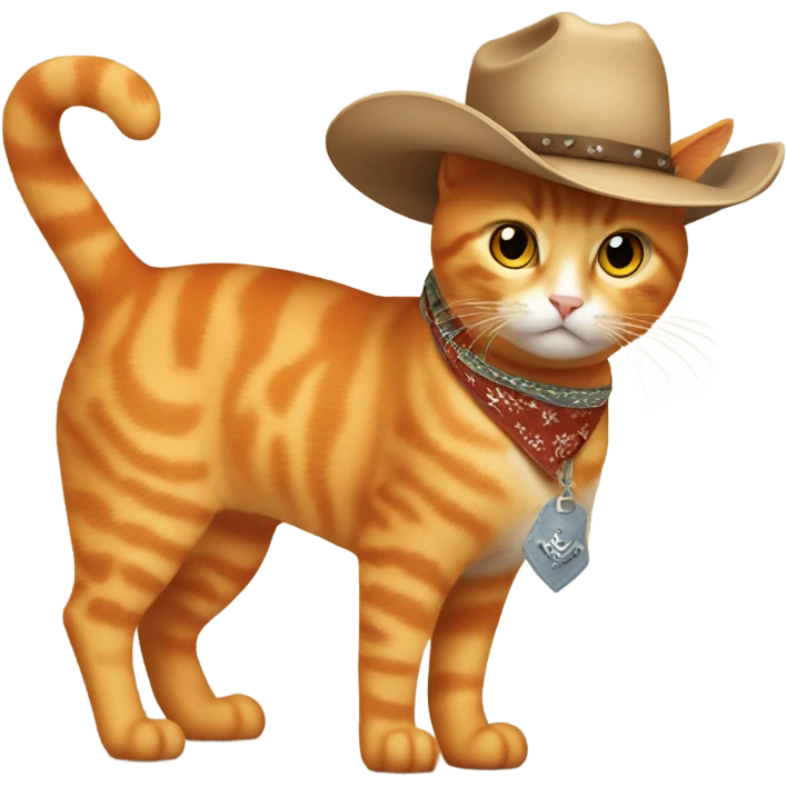 Orange cat cowboy emoji