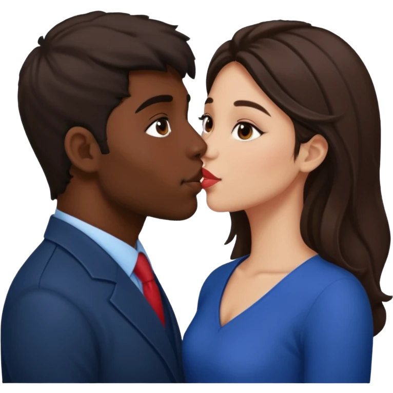 Pakistani man and British girl kiss  emoji