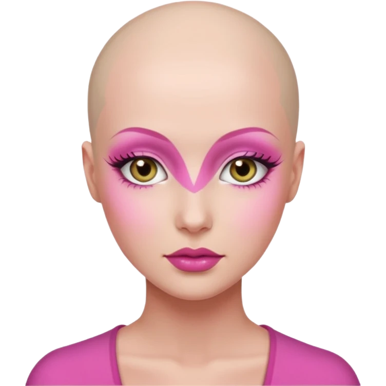 👩‍🦲pink makeup lico emoji