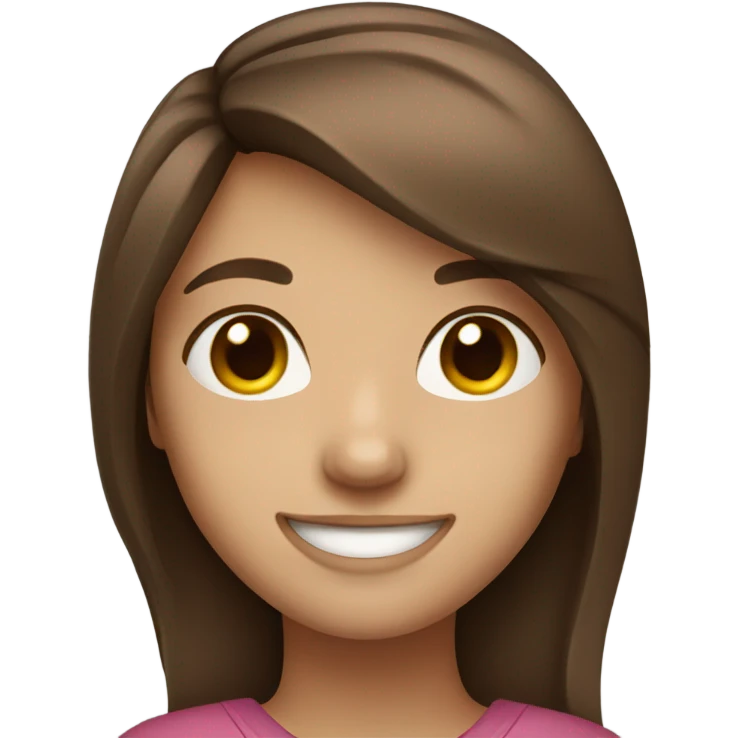 smiling girl with brown hair emoji