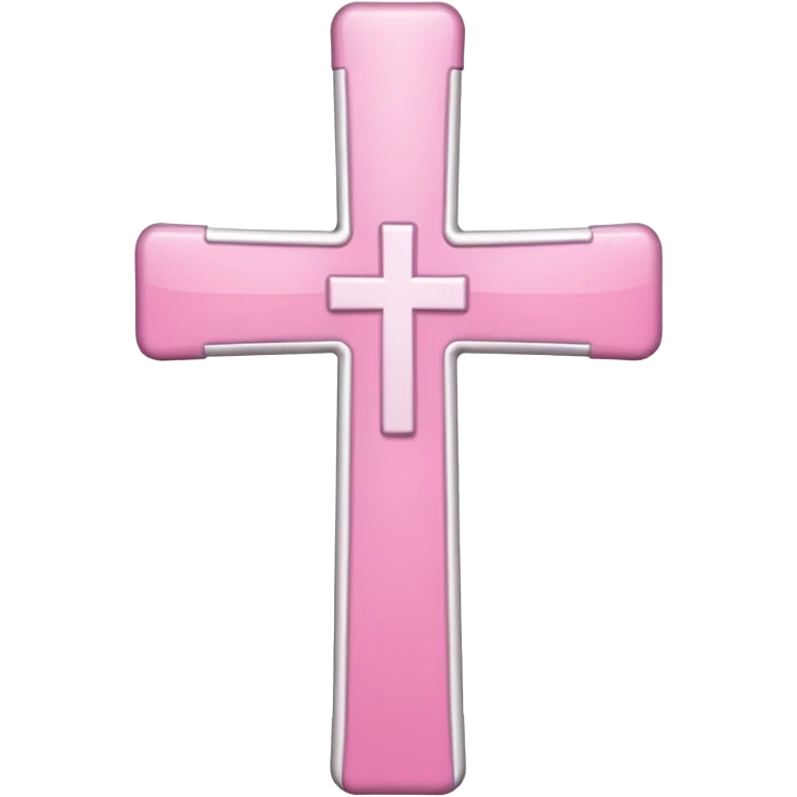 Pink and white simple holy cross emoji