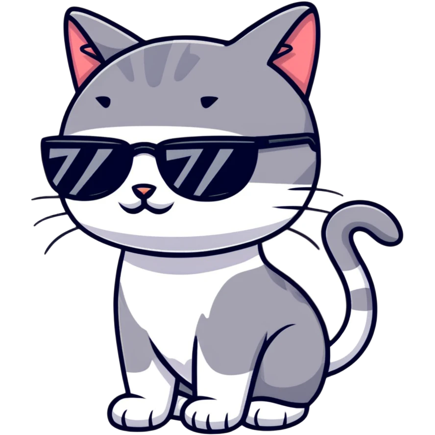 Cat with sunglasses emoji