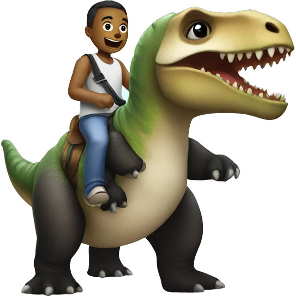 A panda riding a dinosaur  emoji