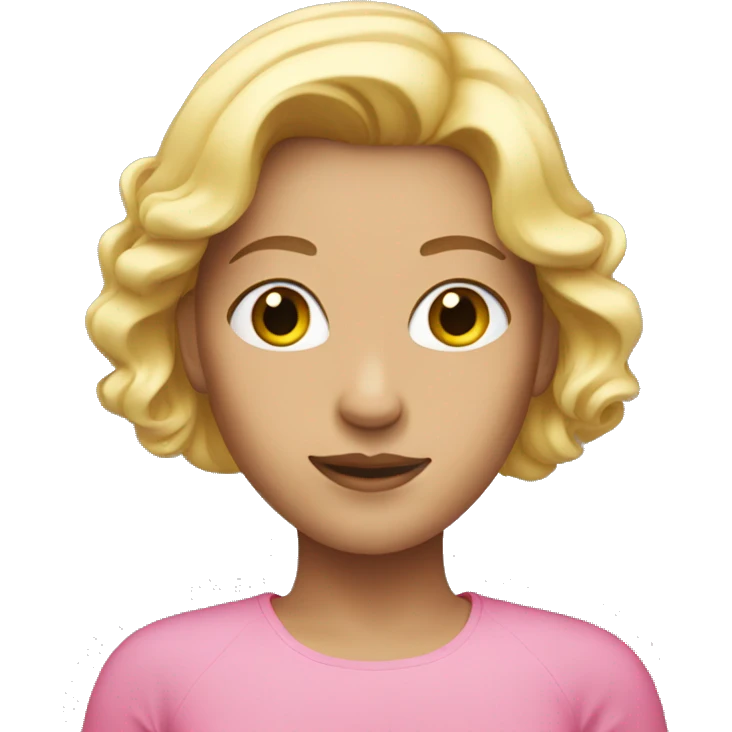 Woman with pink top and blond hair emoji