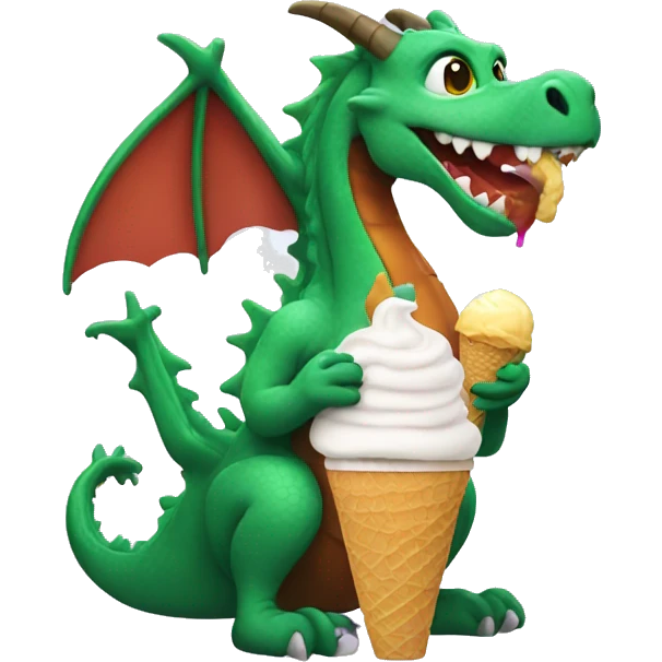 Dragon eating ice cream  emoji