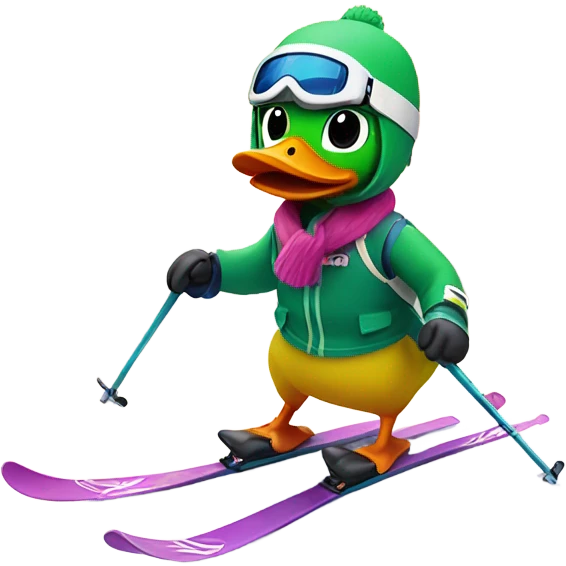 Skiing duck  emoji