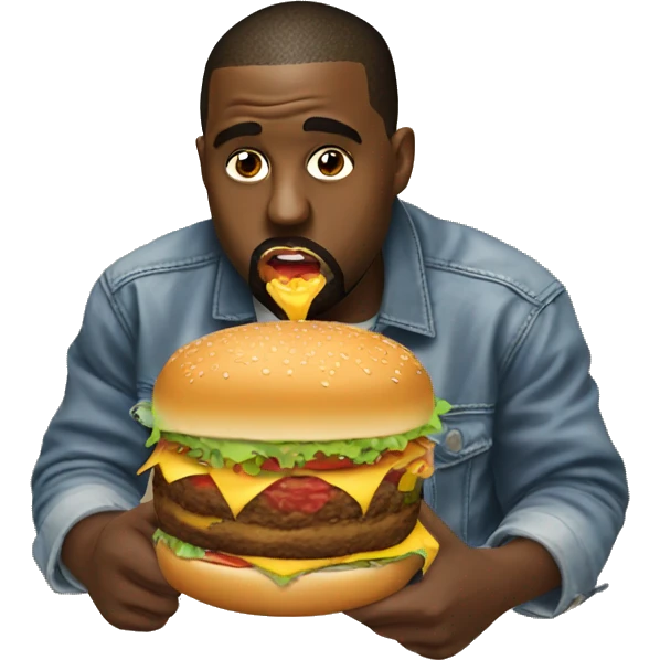 Kanye west eating a burger emoji