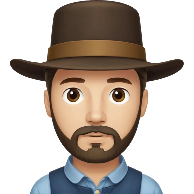 Amish man with goatee. Clean shaved above mouth  emoji