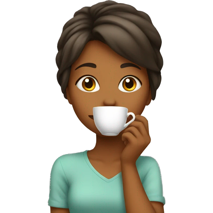 Girl sipping tea emoji