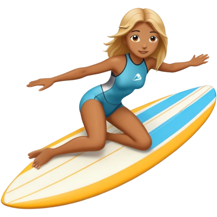 Surfer girl on the board emoji
