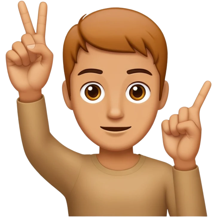 Three fingers up emoji