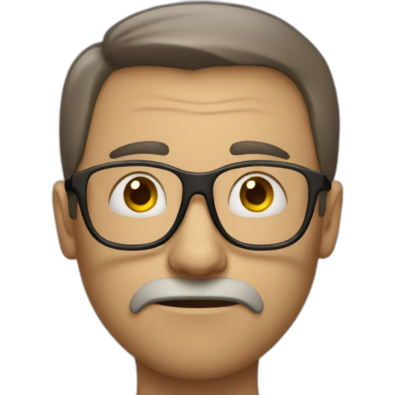 Confused Man with glasses emoji