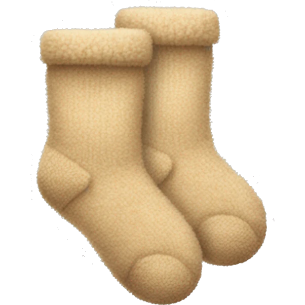 pair of beige fuzzy socks emoji