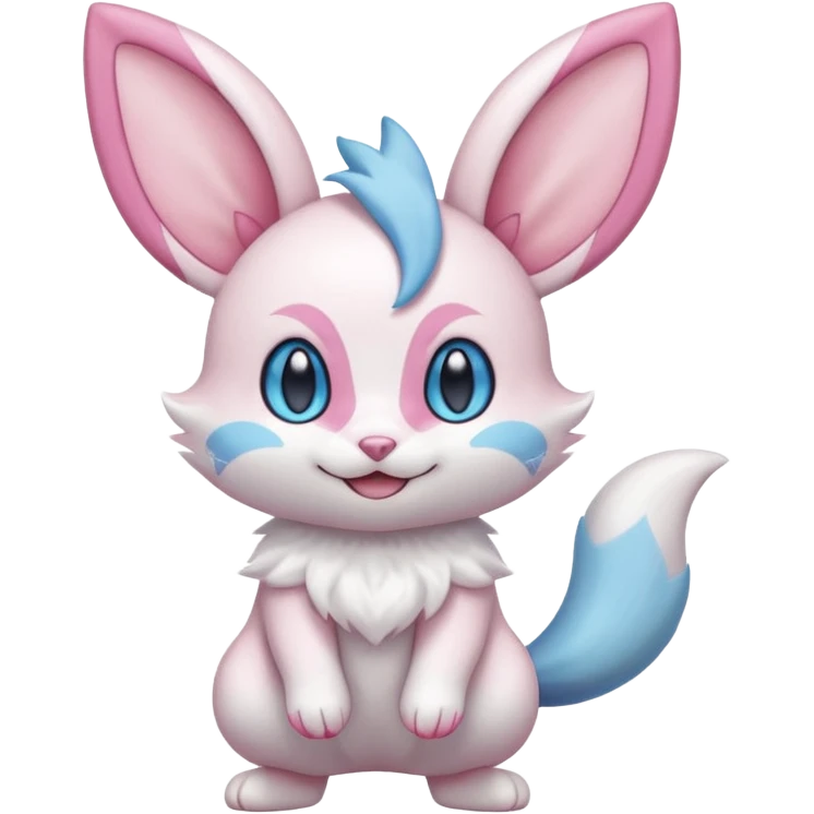 Delcatty-Minccino-Cinccino-Skitty-fusion, full body emoji