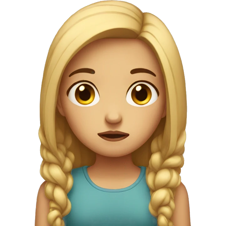 girl with a very sad look emoji