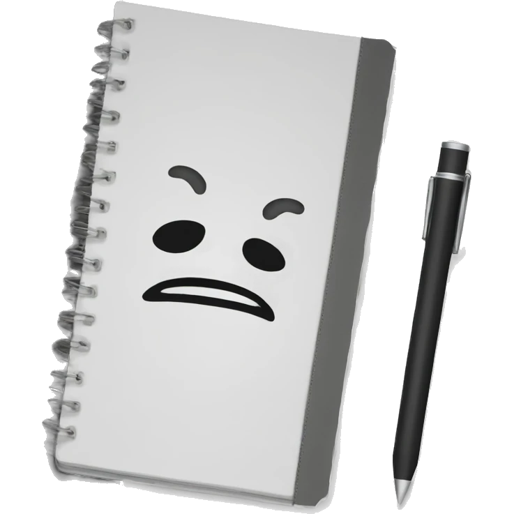Notebook black white emoji