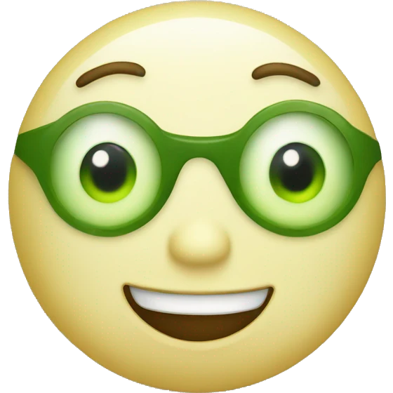 Smiling emoji with cucumber eyes  emoji