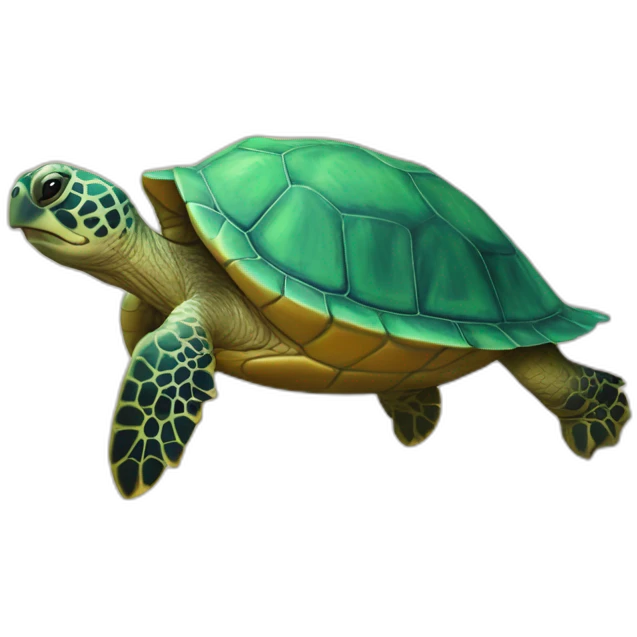 tortue sur licorne emoji