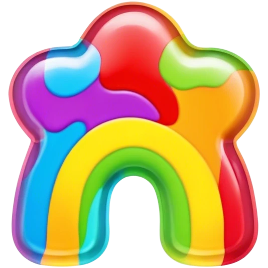 Melting gummy candy rainbow emoji