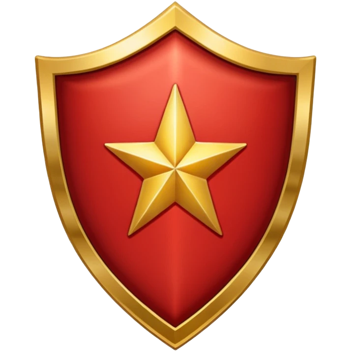 Crimson red premium shield with star emoji