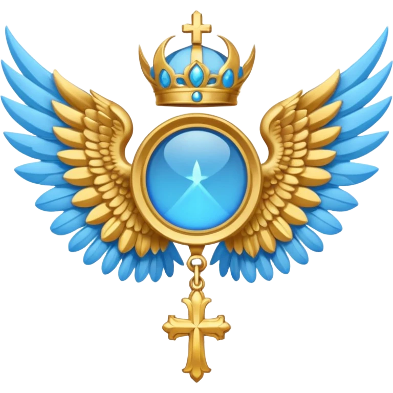 holy saint emblem with light blue wings emoji