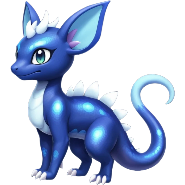 Nebulae Salandit-Meowstic-Noibat-Fakémon-hybrid-creature (full body)  emoji