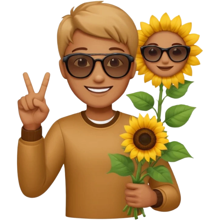 sonnenblumenstrauch mit ok zeichen emoji