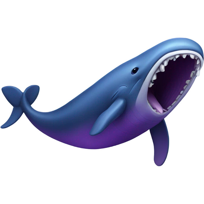Blue whale purple, open mouth emoji