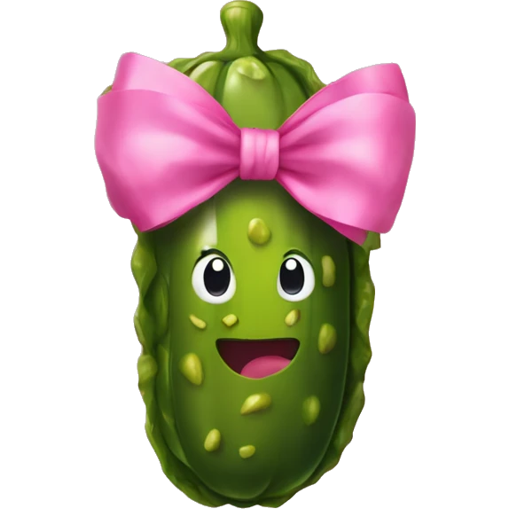 Pickle with a pink bow emoji