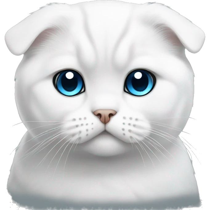 White Scottish fold with blue eyes emoji