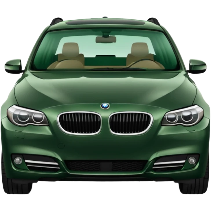front view of a green BMW 540i wagon emoji