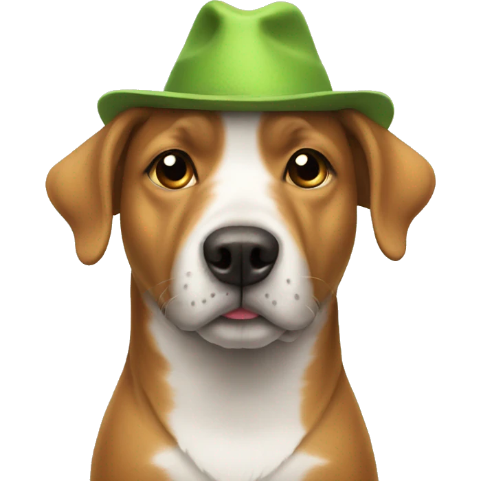 Dog with a dino hat emoji