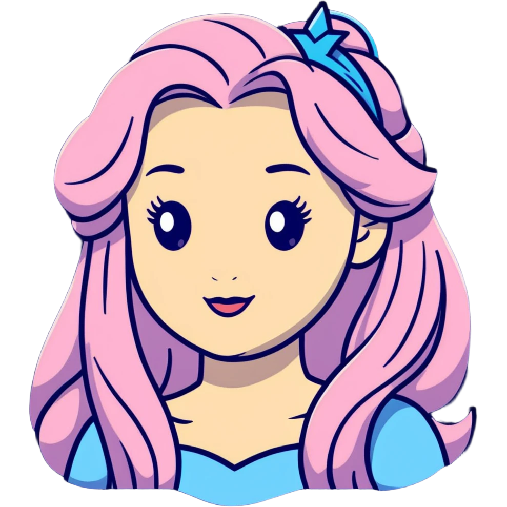 Disney princess face with long hair emoji